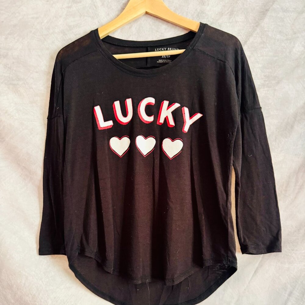 Lucky Brand "Lucy" 3/4 Length Sleeve Baseball style Shirt Size - XS